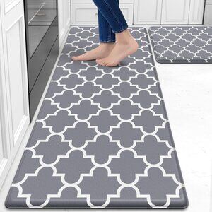 Kitchen Mat [2 PCS] Cushioned Anti-Fatigue Kitchen Rug, Waterproof Non-Slip Kitc